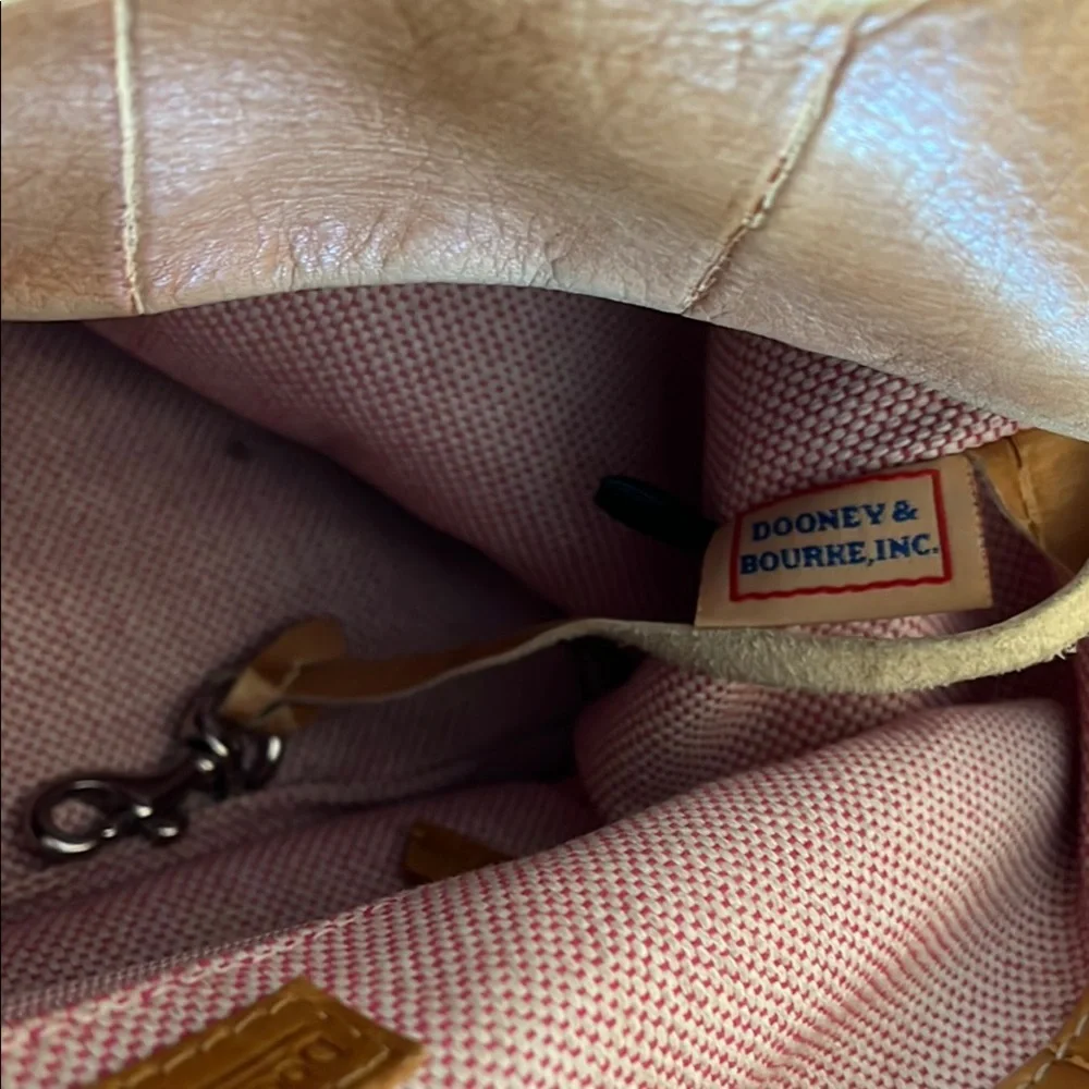 Dooney & Bourke Tan Croc-Embossed Leather Hobo with Silver Hardware